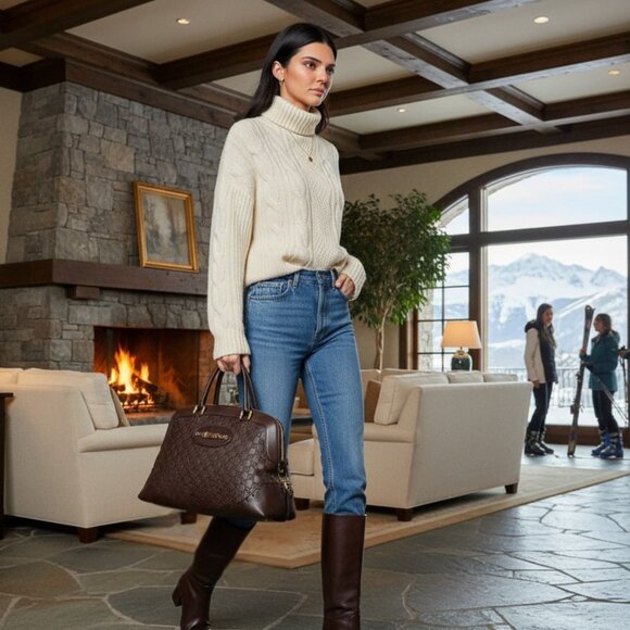 Gucci Guccissima Punch Shima Leather Satchel Y2K Collector Rare EUC - Picture 10 of 13